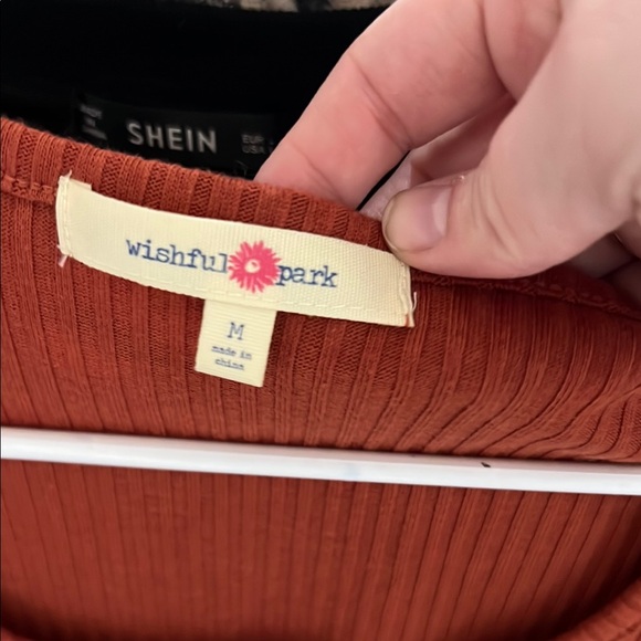 Orange Button-Down Ribbed Top - Picture 2 of 3